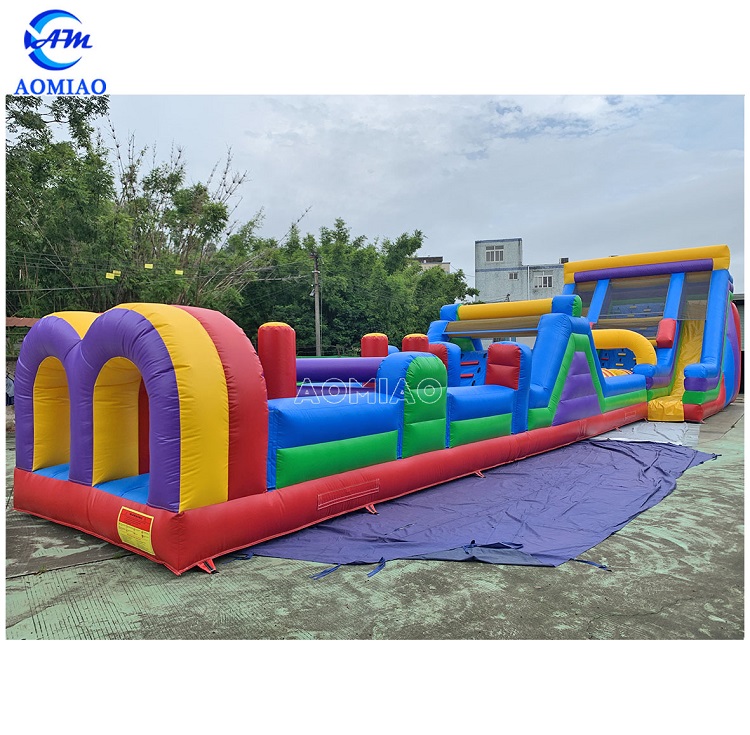 80ft large size inflatable slide obstacle course 3