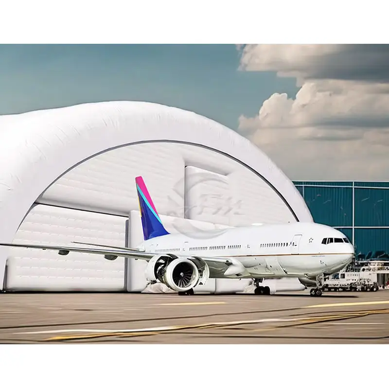 Giant Commercial Inflatable Aeroplane Helicopter Hangar Air Support Structure Aircraft Storage Buildings 3