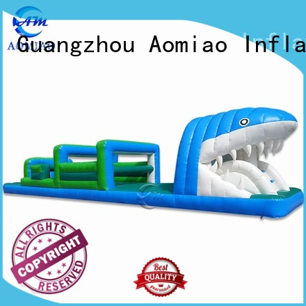 shark inflatable obstacles AOMIAO Brand backyard obstacle course 1