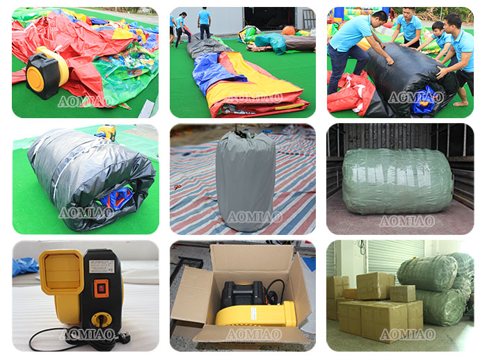dry Custom crush inflatable slide blue AOMIAO 6