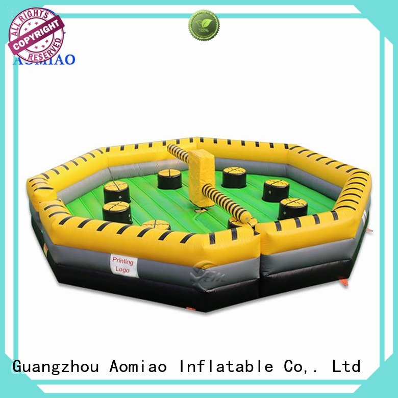 inflatable meltdown inflatable bouncy castle with water slide wipeout AOMIAO company 1