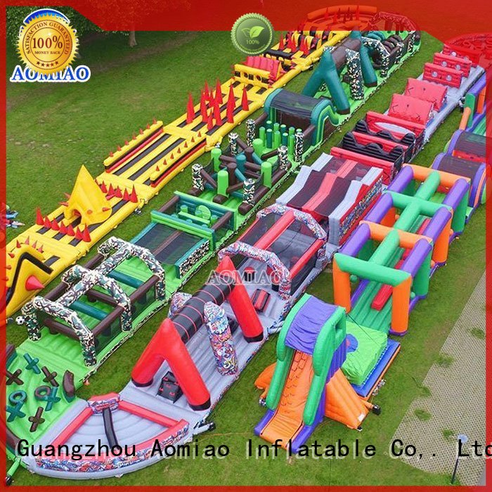 AOMIAO Brand commercial shark inflatable obstacles backyard obstacle course 1