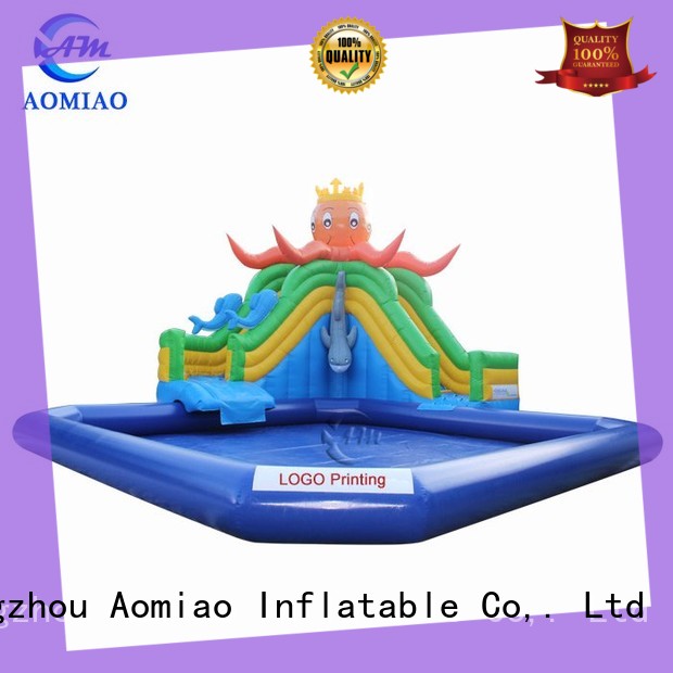 new design slip and slide with pool supplier for sale AOMIAO 1