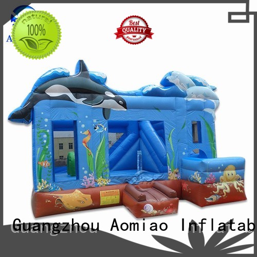 AOMIAO hot selling inflatable bouncy castle with slide producer for sale 1