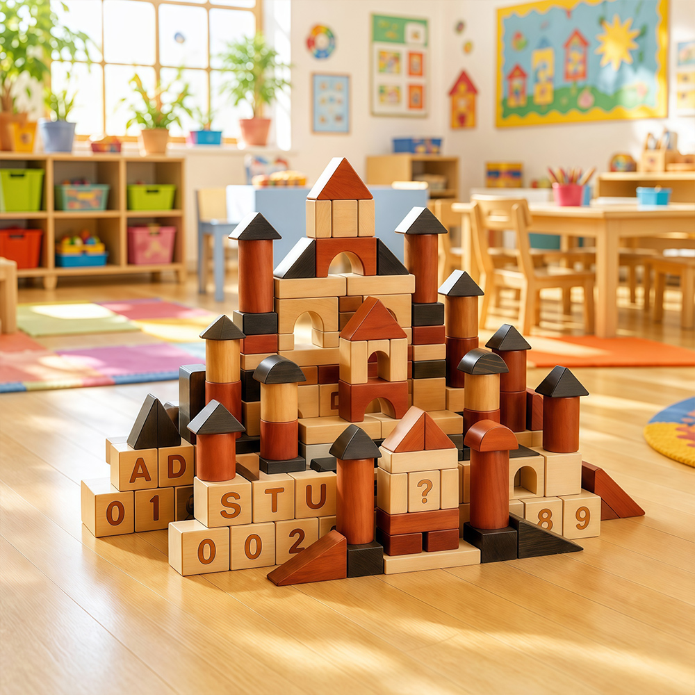 Bloques de construcción de madera natural, bloques apilables de madera maciza para el juego educativo temprano de los niños | Fabricante directo de fábrica, OEM, ODM, venta al por mayor 2