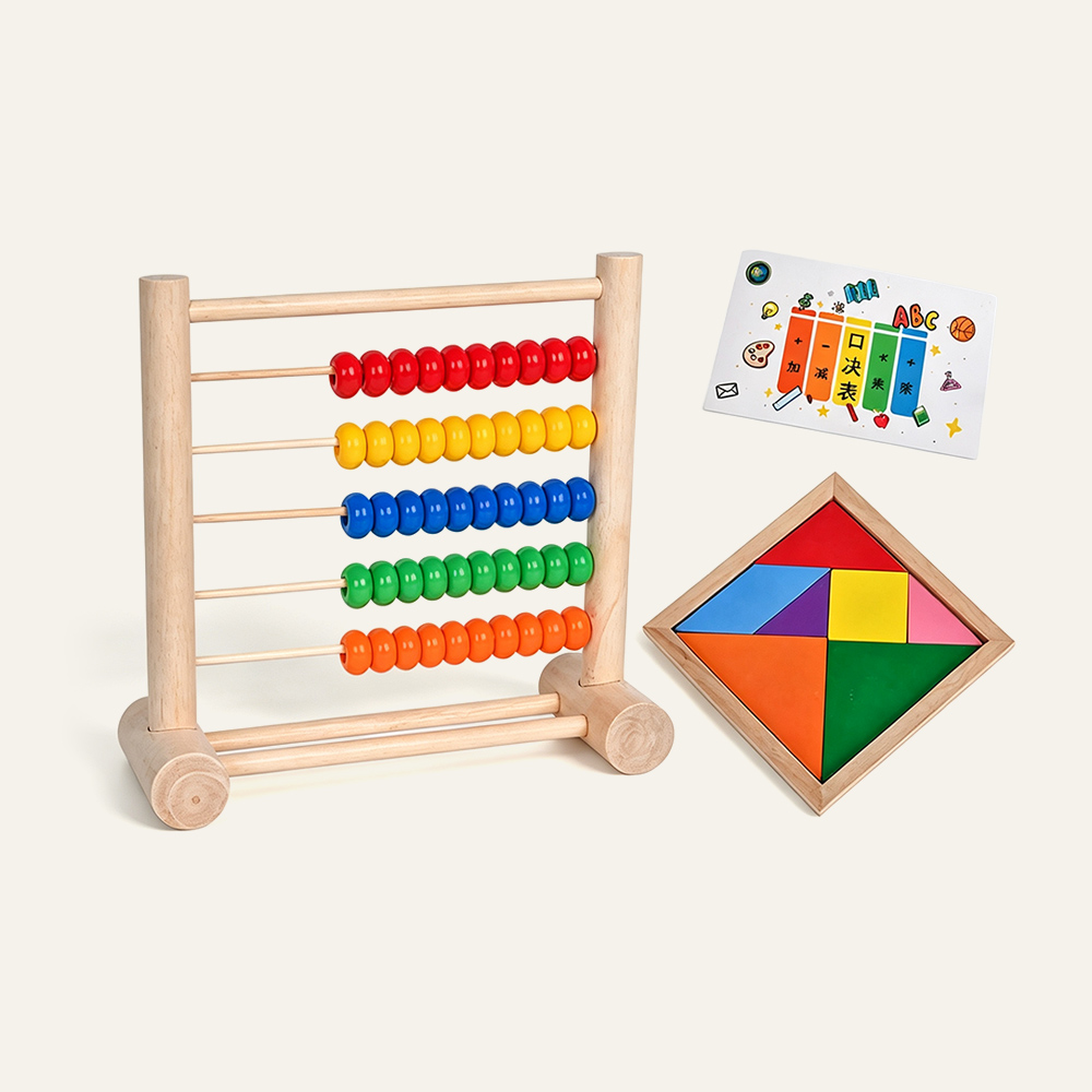 Montessori-Zählrahmen aus Massivholz mit Farbperlen für den mathematischen Unterricht im Vorschulalter | Direkt vom Hersteller 5