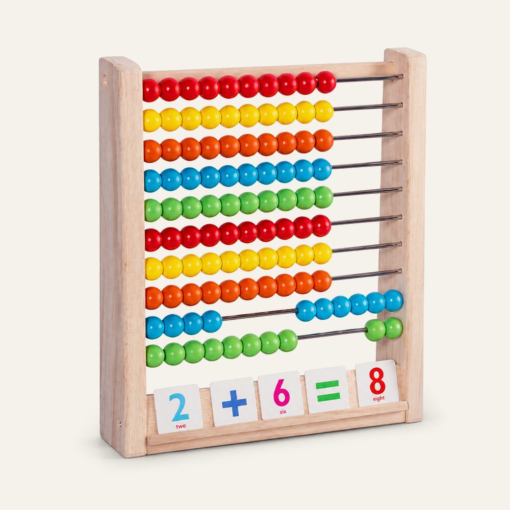Montessori-Zählrahmen aus Massivholz mit Farbperlen für den mathematischen Unterricht im Vorschulalter | Direkt vom Hersteller 1
