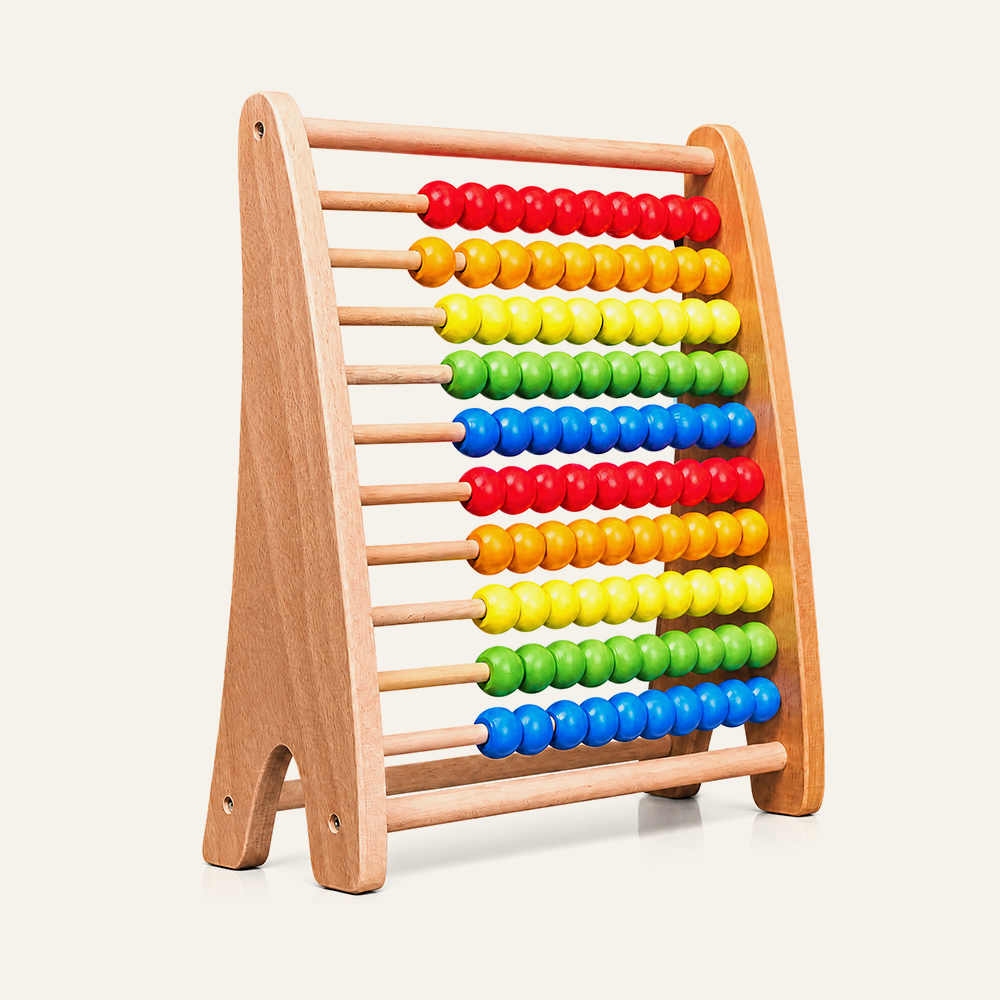 Montessori-Zählrahmen aus Massivholz mit Farbperlen für den mathematischen Unterricht im Vorschulalter | Direkt vom Hersteller 2