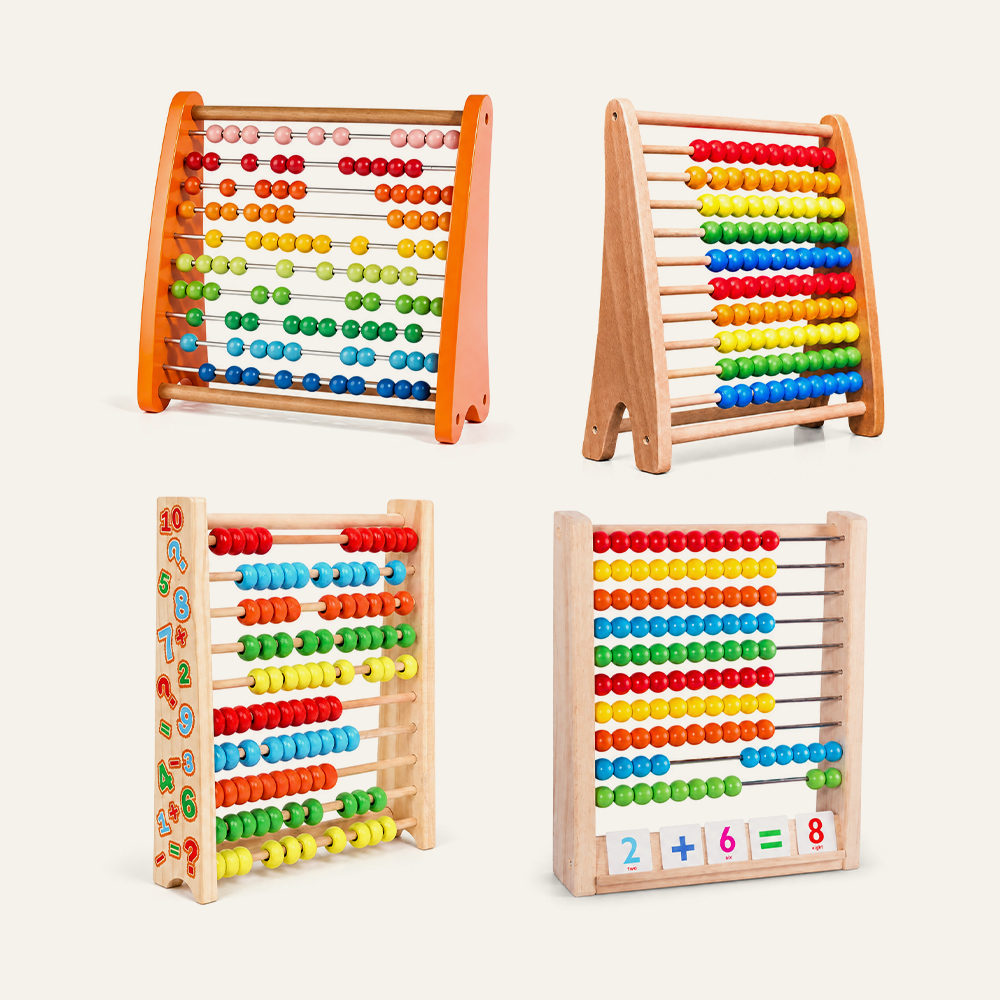 Montessori-Zählrahmen aus Massivholz mit Farbperlen für den mathematischen Unterricht im Vorschulalter | Direkt vom Hersteller 6