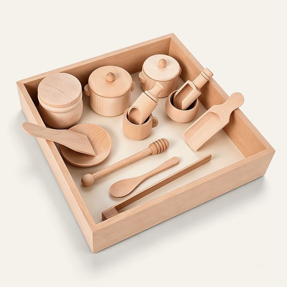 Juego de cocina de juguete de madera de haya, juguete de madera para cortar frutas y verduras para niños | Venta al por mayor directa de fábrica 1