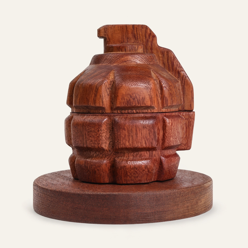 Granatenförmiges Cocktail-Räuchergefäß-Geschenkset aus Sapele-Holz 2