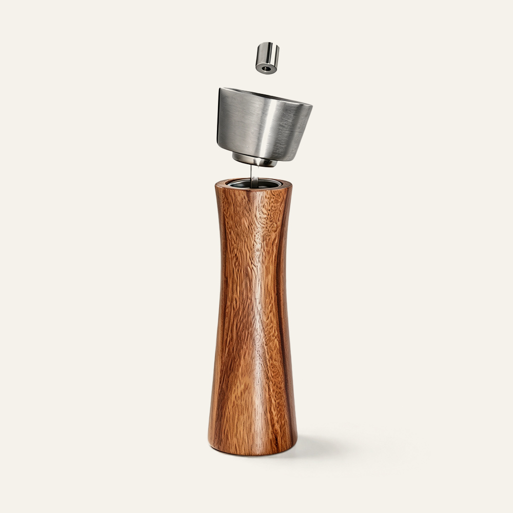 Salz- und Pfeffermühle aus Massivholz, Edelstahl, Großhandel