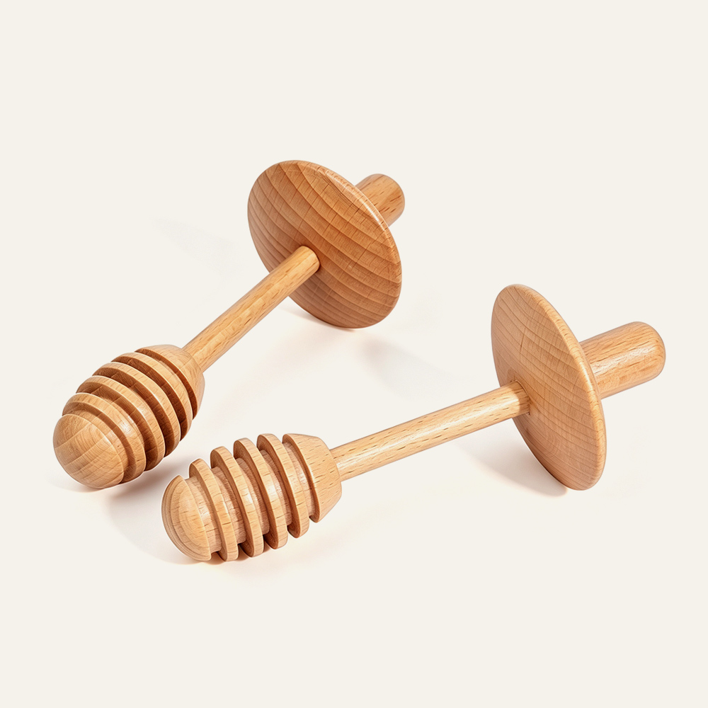 Proveedor de utensilios de cocina de madera maciza con cucharón de miel de madera maciza 1