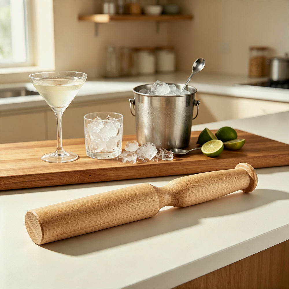 Eisstoßer aus Buchenholz, Cocktailpökel, Bar-Fabrik-Großhandel 4
