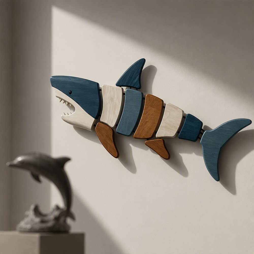 Decoración de pared de madera con animales marinos, madera de caucho, arte de pared con criaturas marinas, decoración de pared para el hogar, proveedor mayorista de fábrica. 2