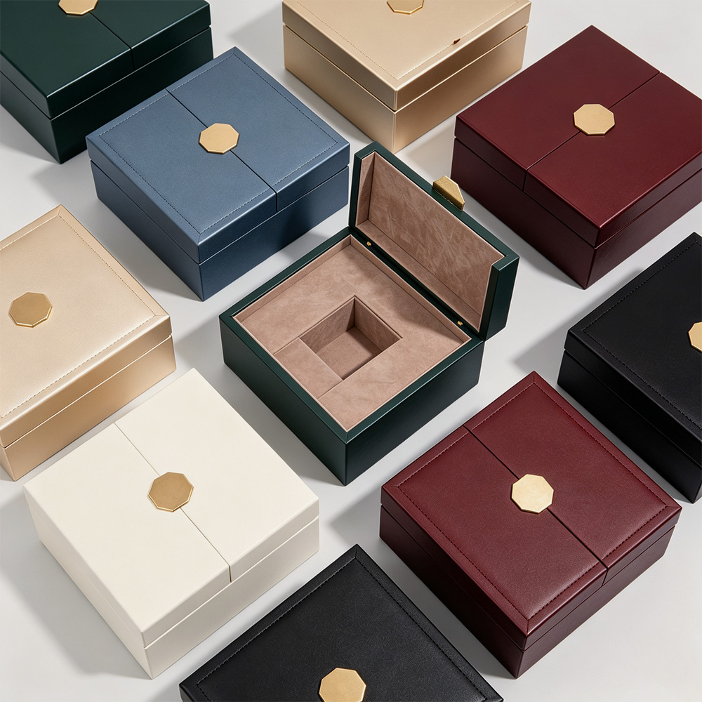 Luxuriöse Geschenkbox aus Holz mit Doppeltür, Aufbewahrungsbox mit individuellem Samteinsatz, Großhandel direkt vom Hersteller 3