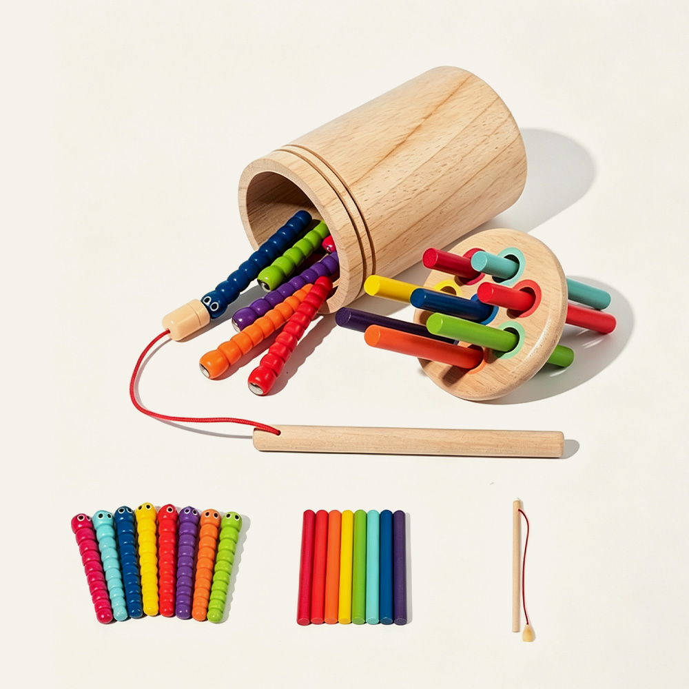 Cubo de madera para clasificar colores, juguete sensorial Montessori para niños pequeños, juego cognitivo temprano. 2