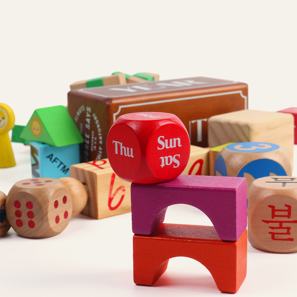 Montessori-Holzbausteinset mit verschiedenen Themen für die frühe Kindheit – Lernspielzeug für Kinder, Förderung von Kognition, Rechtschreibung und Mathematik – Großhändler 4