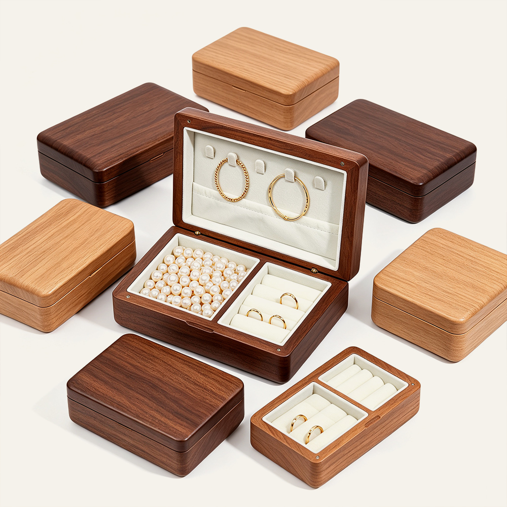 Schmuckkästchen aus Holz, mehrteilige Schmuckorganizer aus Holz, OEM-Hersteller von kundenspezifischen Verpackungen 5