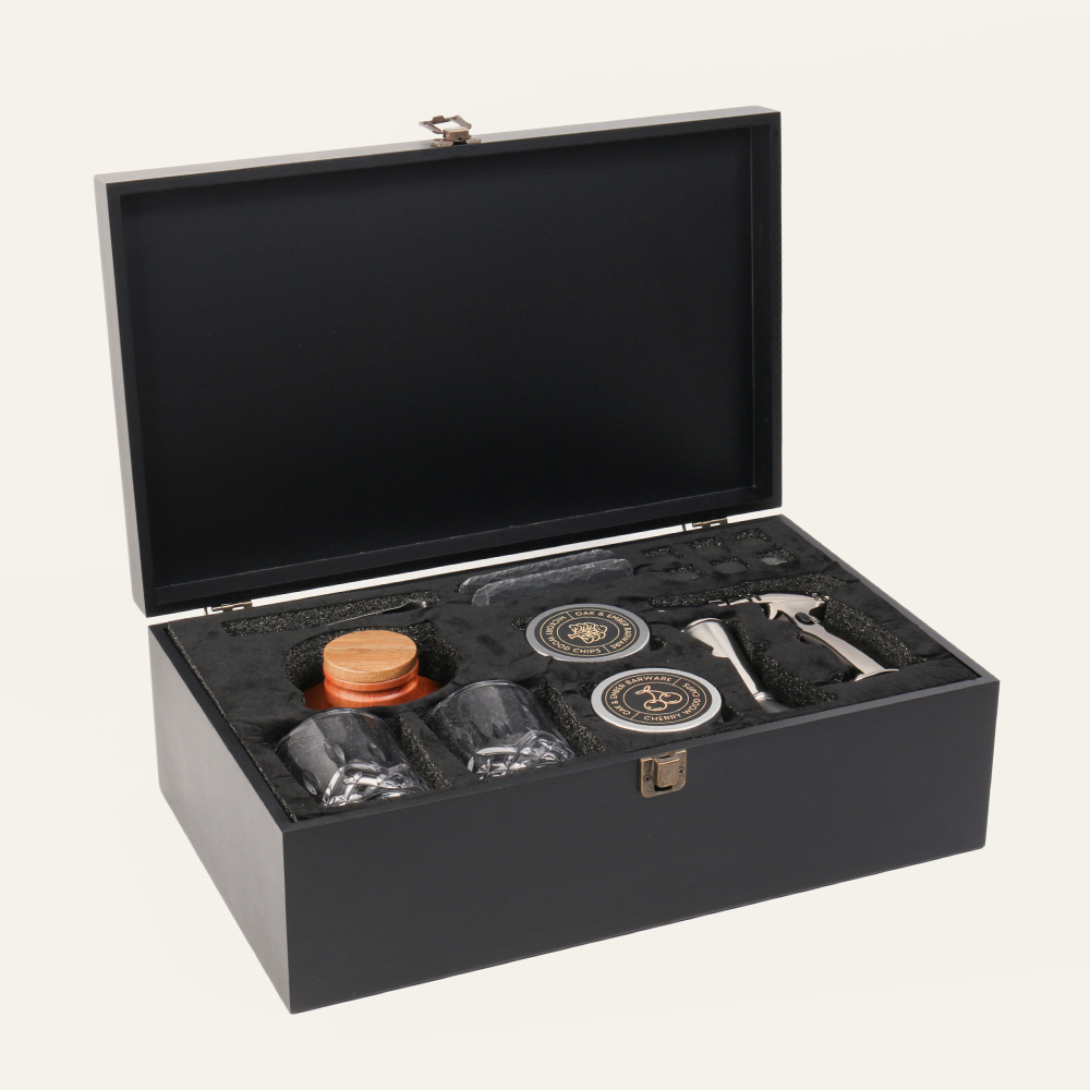 Kit fumoir à cocktails White Oak Ring, kit de barman pour infusion de whisky premium, vente en gros, marque privée 4