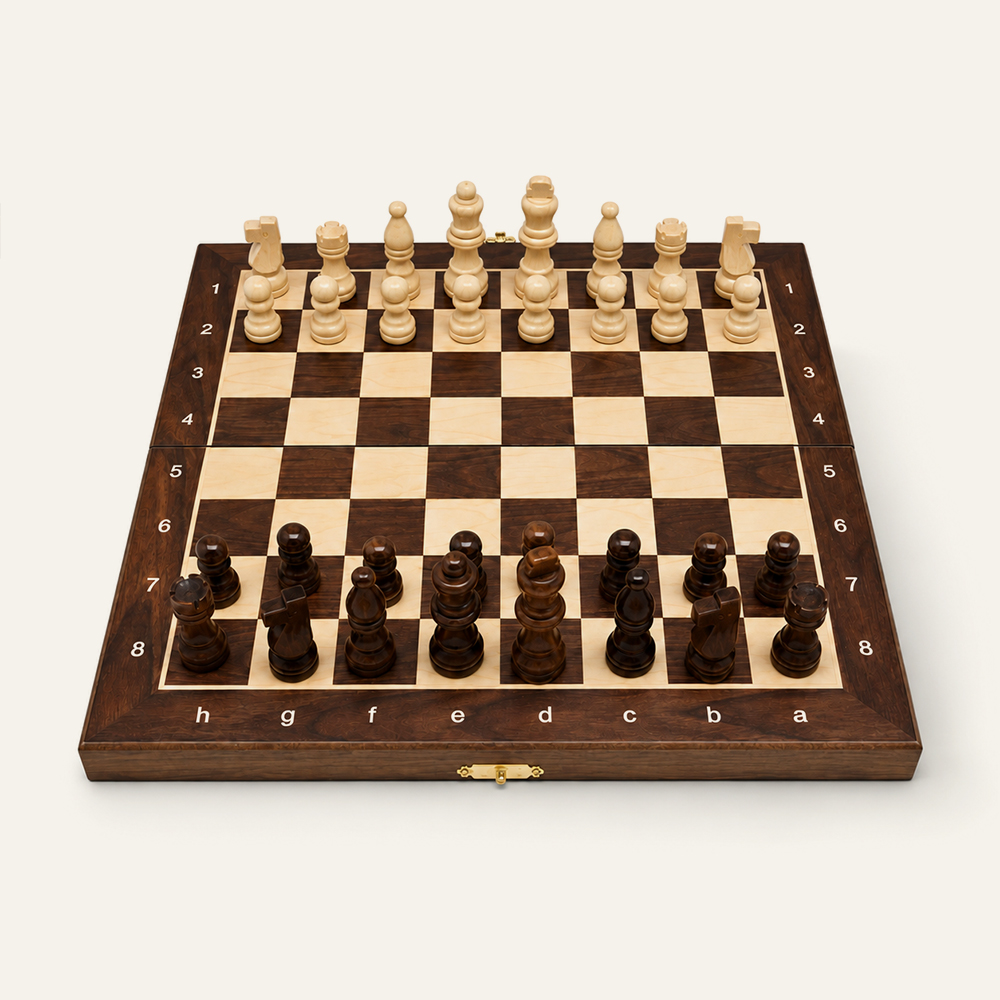 Juego de ajedrez magnético de madera 2 en 1, juego de mesa plegable de viaje, rompecabezas de madera y juguete de bricolaje, juego educativo de madera maciza hecho a mano. Proveedor mayorista. 1