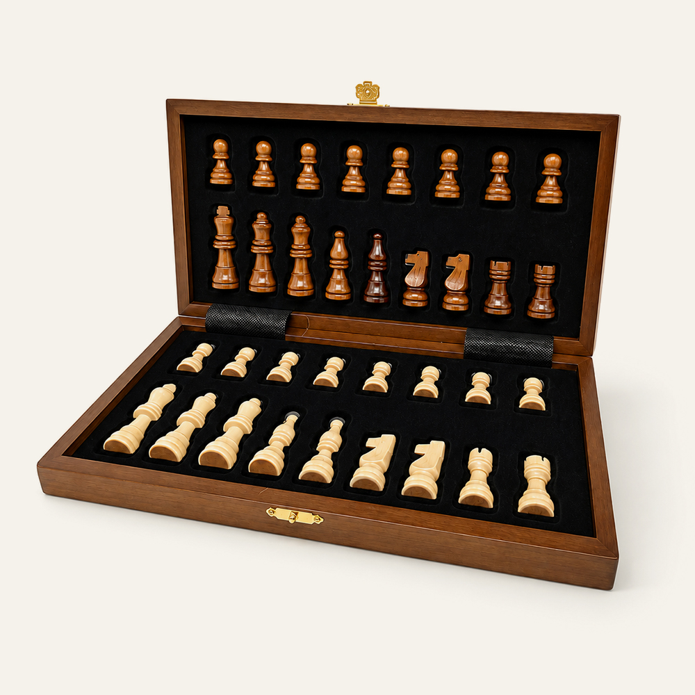 Juego de ajedrez magnético de madera 2 en 1, juego de mesa plegable de viaje, rompecabezas de madera y juguete de bricolaje, juego educativo de madera maciza hecho a mano. Proveedor mayorista. 3