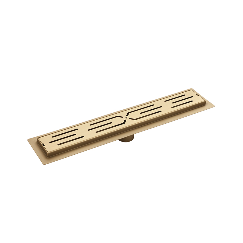 304 Stainless Steel PVD Gold Wire‑Drawing Floor Drain 1
