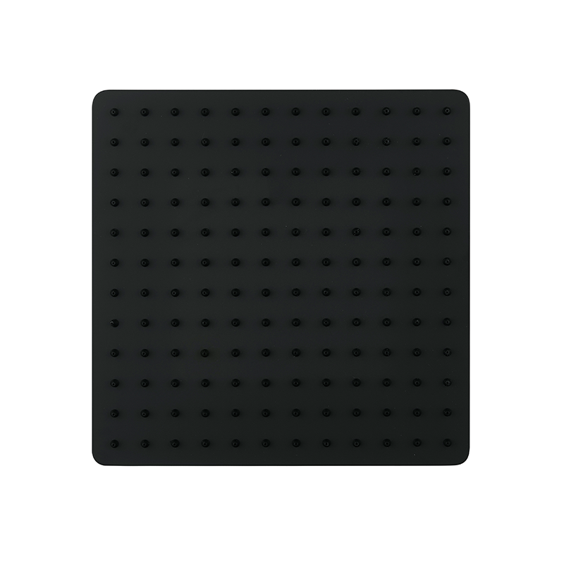 304 Stainless Steel Square Rain Shower Head, Matte Black Finish 2