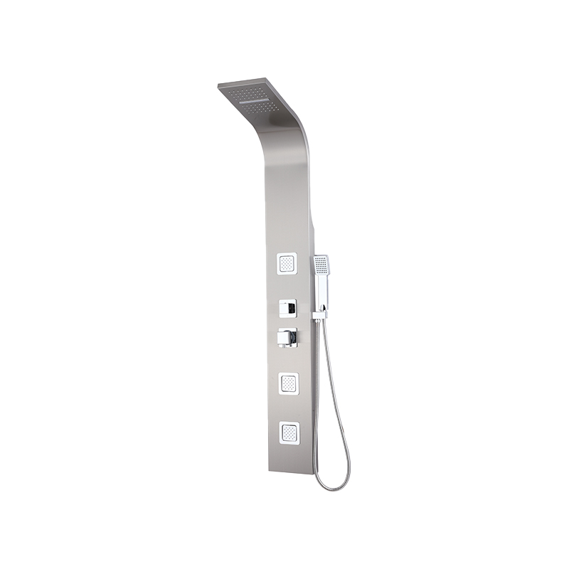 304 Stainless Steel 4-Function Shower Panel, Brushed Finish 1