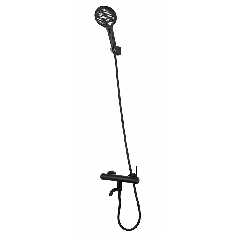 Matte Black 304 Stainless Steel Simple Shower Set 1