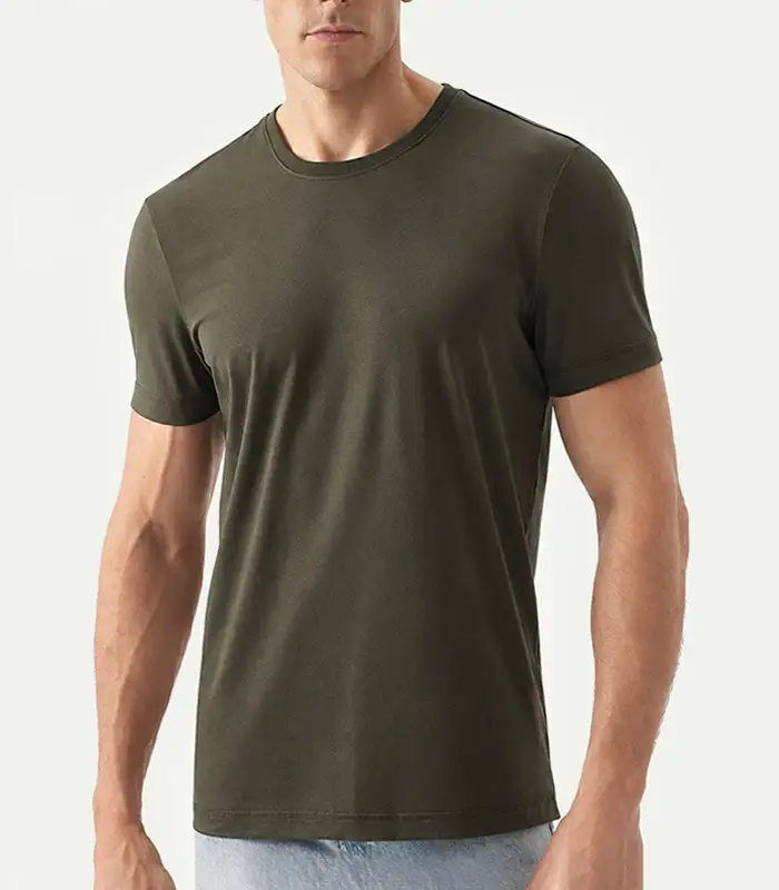 Prendas repelentes al agua y antimanchas con logotipo personalizado, anti-aceite y suciedad, camisetas casuales de trabajo suaves con cuello redondo para hombre, fabricante Kangnai 1