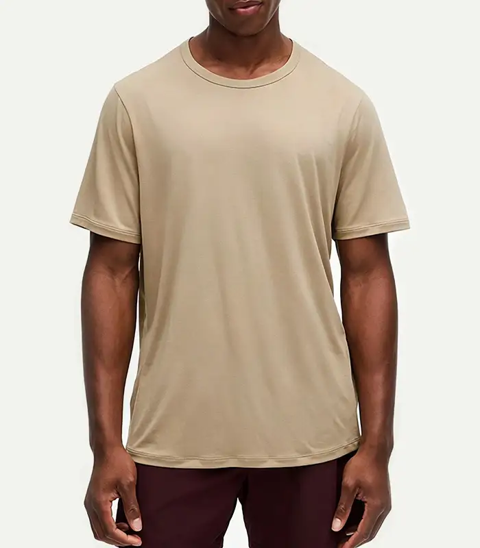 Camiseta personalizada de algodón ultrasuave, poliéster reciclado y spandex, manga corta, tejido de punto, ligera y transpirable, fabricada en Kangnai. 1
