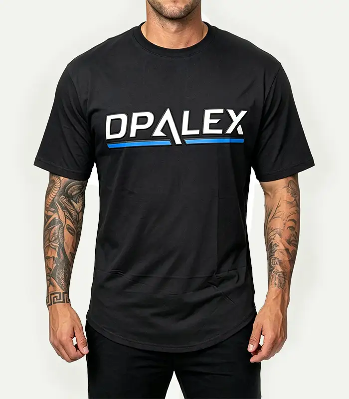 Camiseta de punto de corte regular para hombre, de algodón orgánico de lujo, teñida en prenda, con impresión 3D OEM personalizada y logotipo en relieve. 1