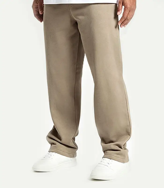 Pantalones deportivos rectos de pierna ancha para hombre con logo personalizado, corte holgado, cintura media, cintura elástica, bolsillo oculto, poliéster/algodón. Fabricante: Kangnai. 1