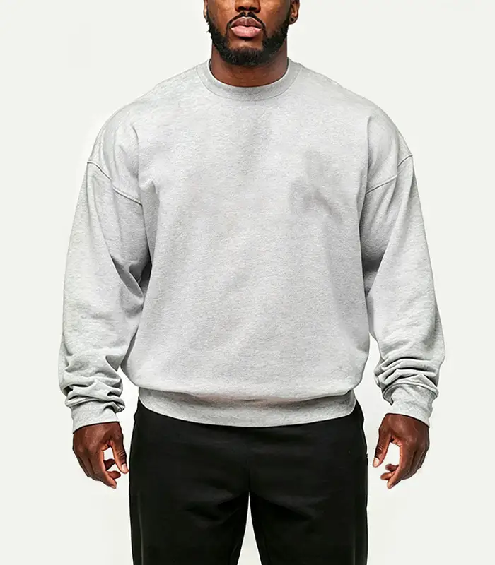 Sudadera de manga larga con cuello redondo y mezcla de algodón y poliéster de 300 g, personalizada para hombre. Fabricante de ropa masculina Kangnai. 1