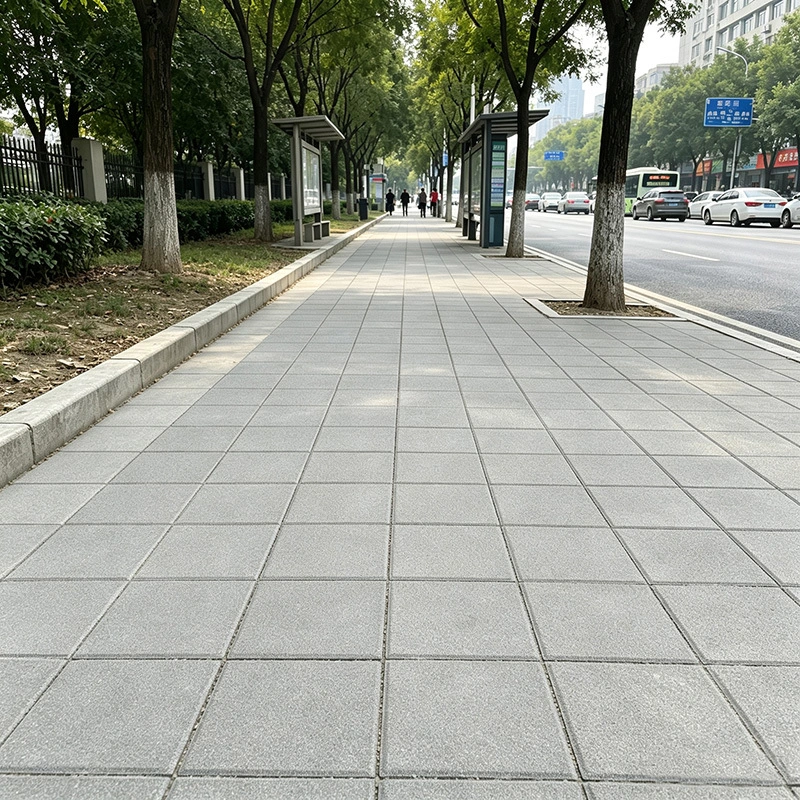Adoquines permeables de superficie lisa a base de arena para plazas y jardines comunitarios. 1