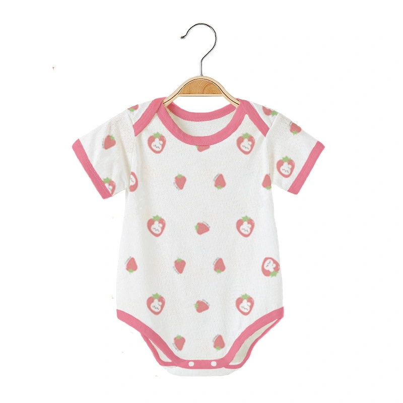 100% Cotton Baby Short Sleeve Bodysuit Summer Infant Triangle Creeper Onesie for Boys and Girls 1