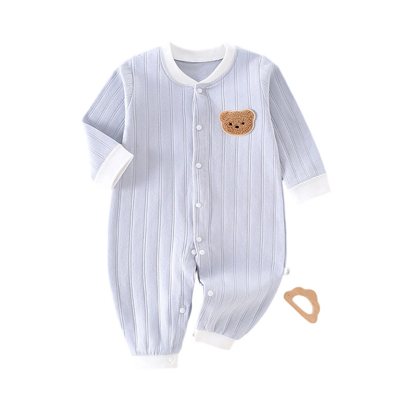 Jacquard Cotton Baby Romper Long Sleeve Infant Jumpsuit Wholesale 1