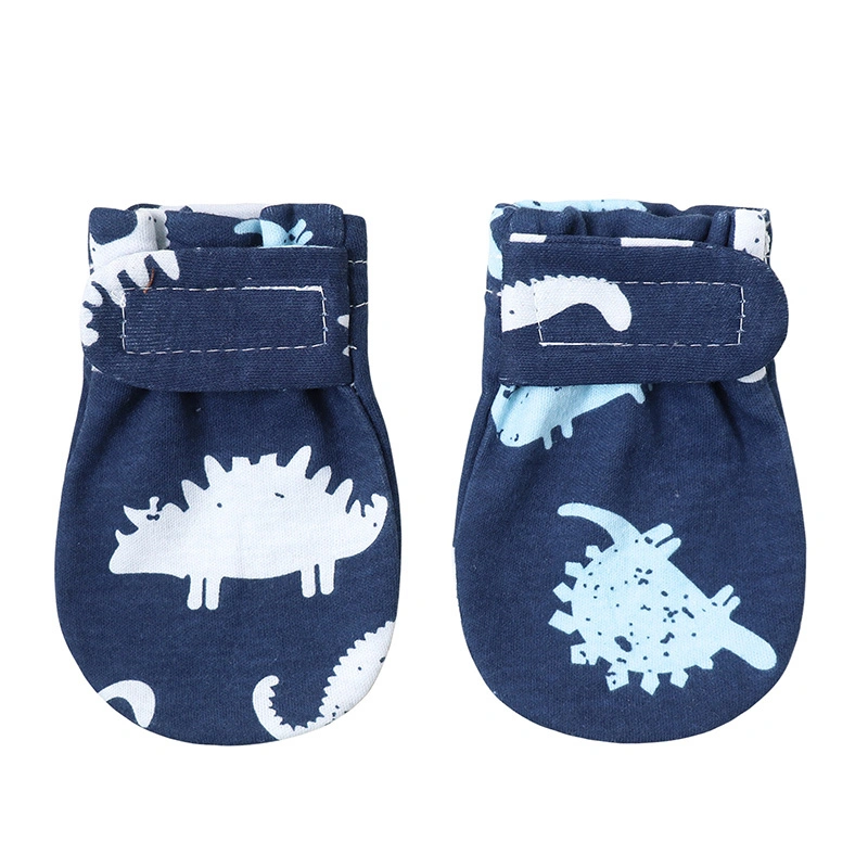 Baby Mittens Cotton Print Anti Scratch with Magic Tape Unisex 1