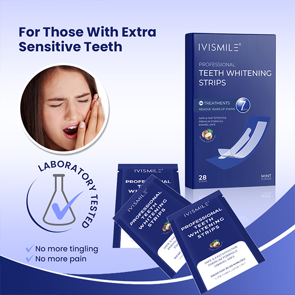 Tiras blanqueadoras dentales profesionales OEM para dientes sensibles 4