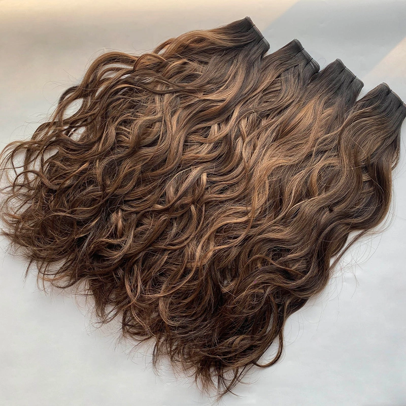 Genius Weft Natural Wavy Mukden Color Human Hair Extensions 1