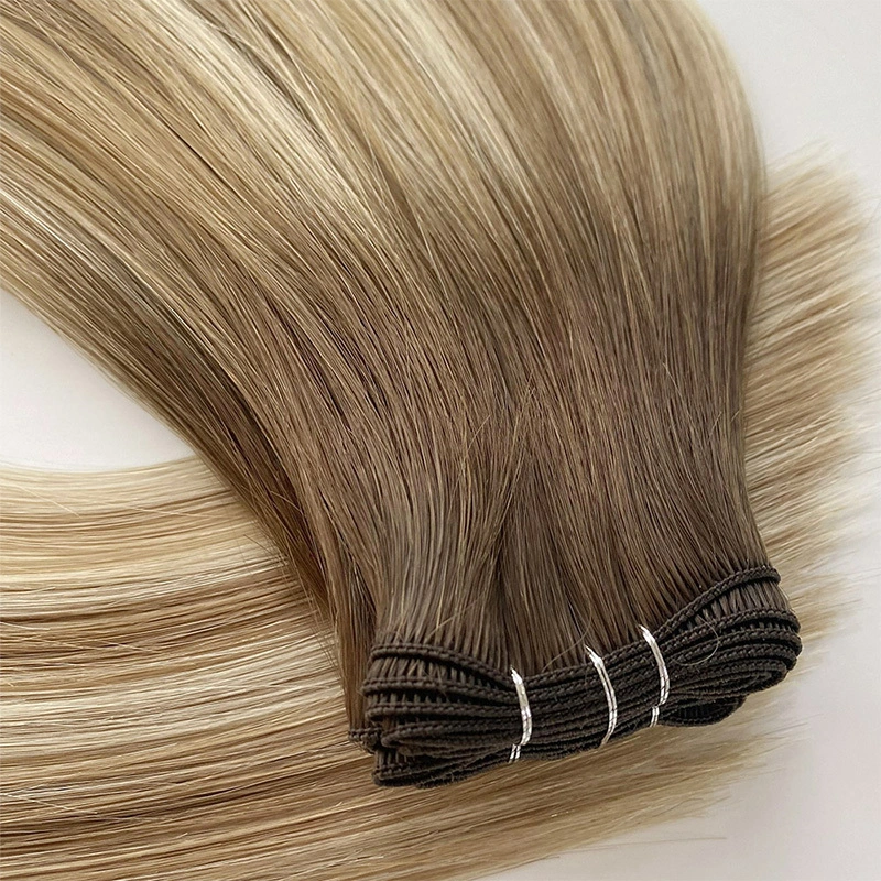 Hand-Tied Weft Straight Waichow Color Human Hair Extensions 1
