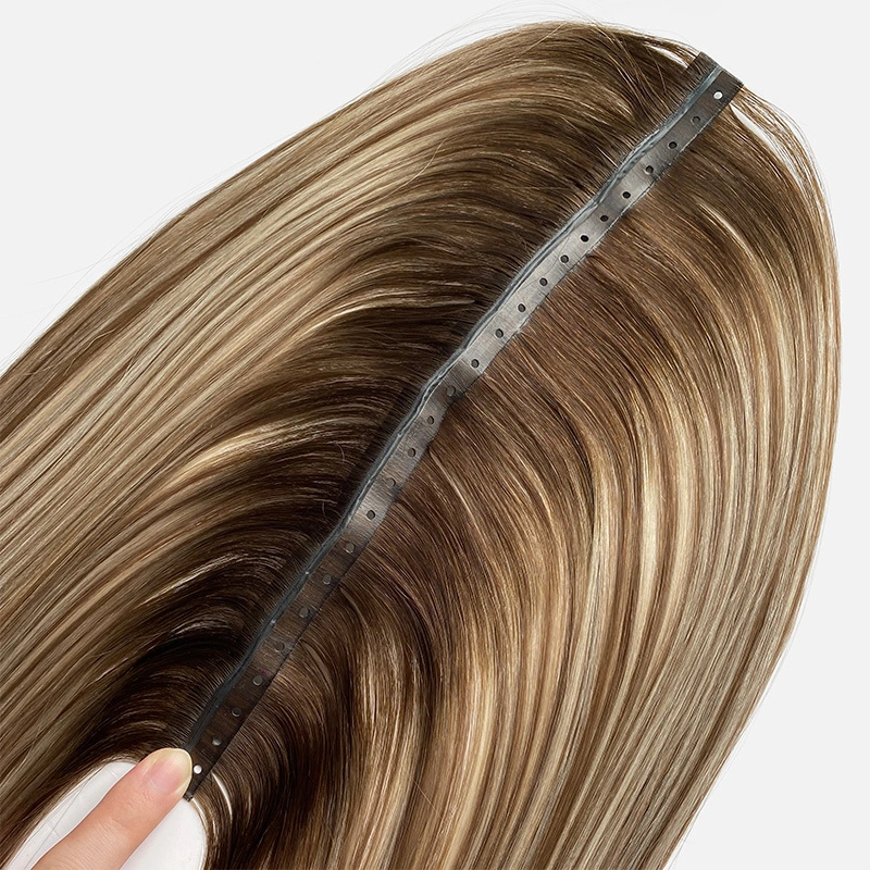 Invisible Butterfly Weft Straight Harbin Color Human Hair Extensions 1