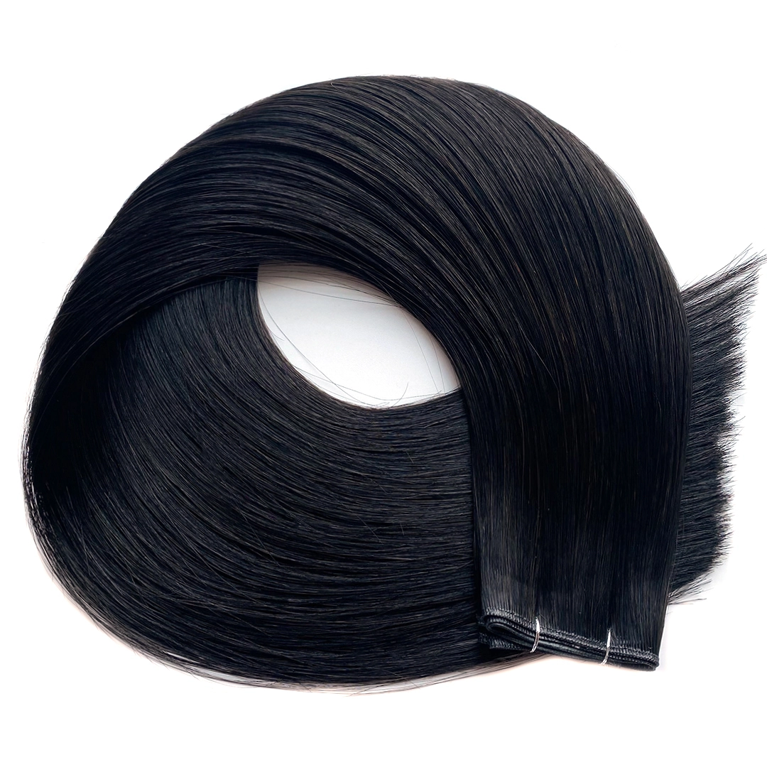 Genius Weft Straight 1A Color Human Hair Extensions  | HaiYi Hair 1