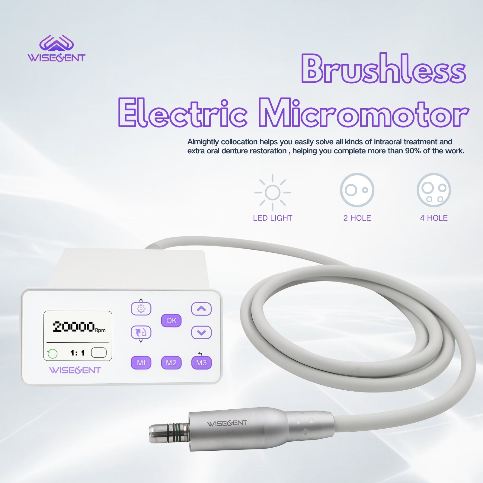 WISEDENT - China Factory Wholesalers Dental Electric Micro Motor Brushless Micromotor Inner LED 2/4 Holes BR-705 9