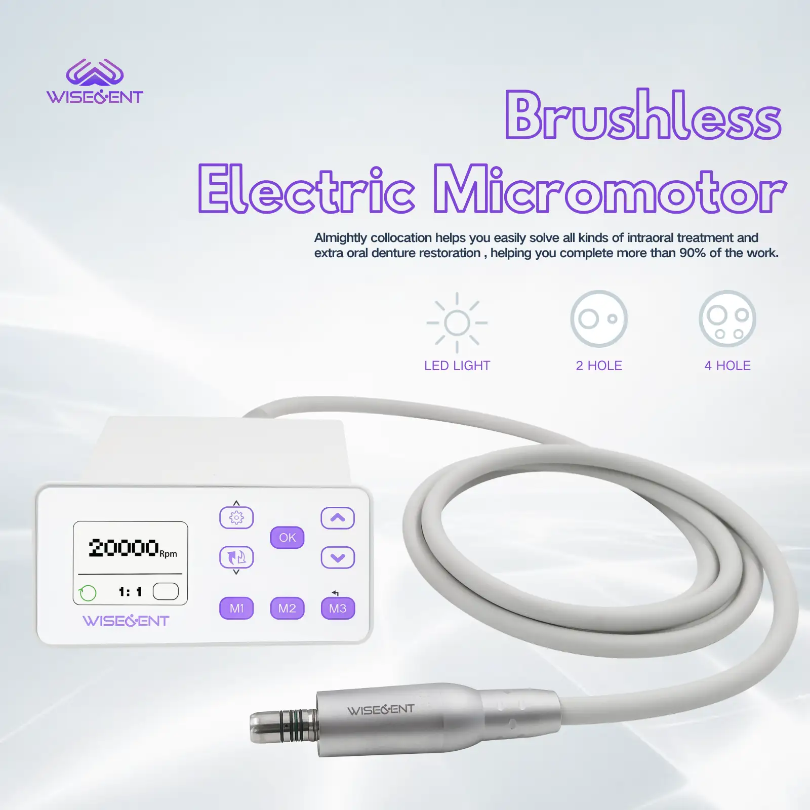 WISEDENT - China Factory Wholesalers Dental Electric Micro Motor Brushless Micromotor Inner LED 2/4 Holes BR-705 1