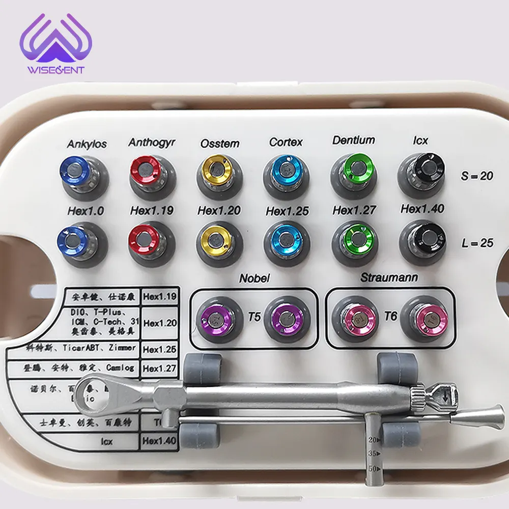 Dental Implant Torque Wrench Kit with 16 Screw Drivers - Universal Prosthetic Kit 3