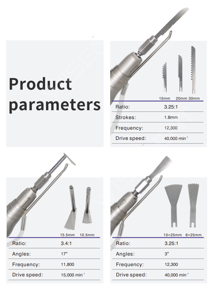 WISEDENT -  Dental Saw Handpiece Dental Instruments Wholesale Cutting Teeth Bone Piezo Dental Surgery BR-422-6 8