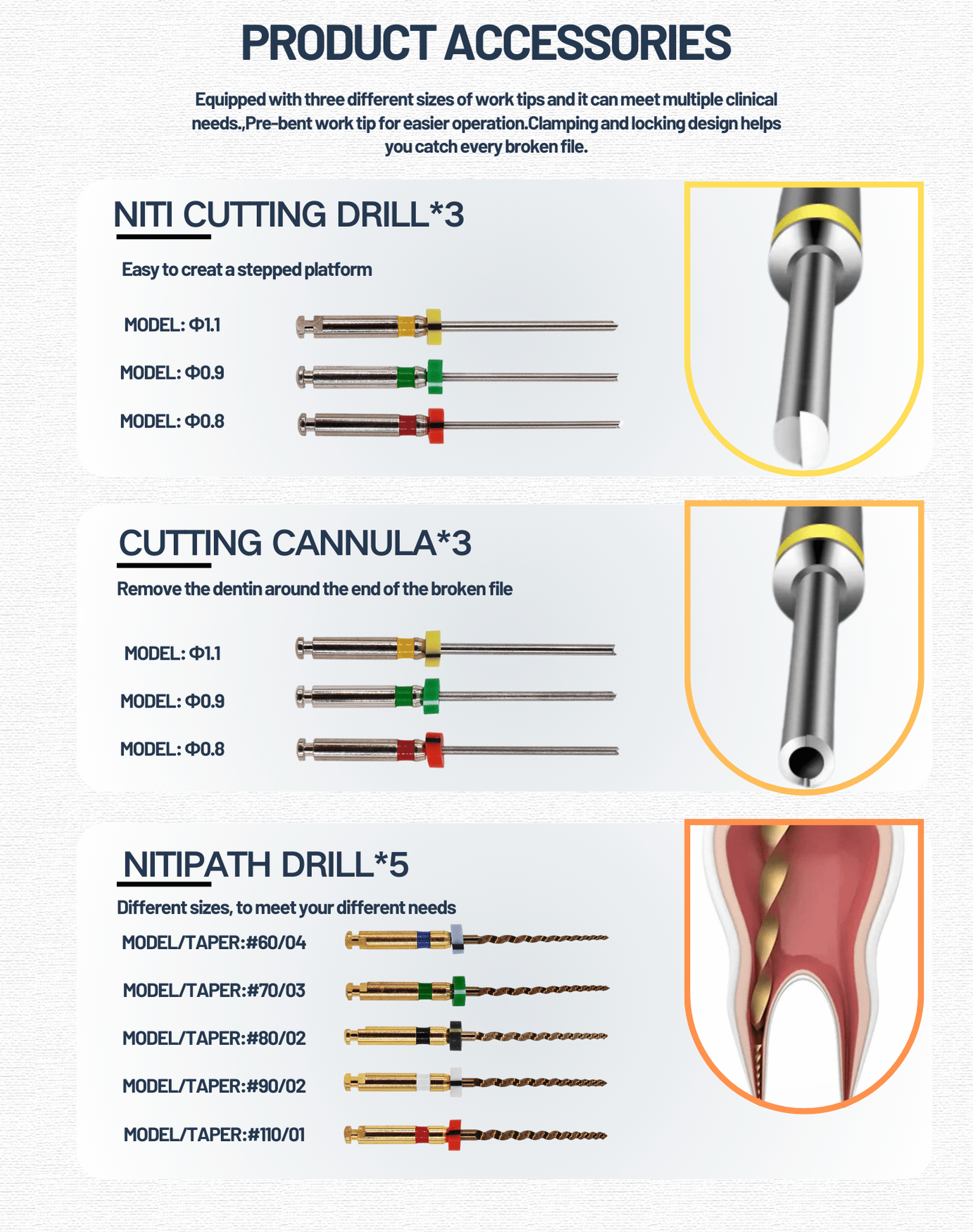 WISEDENT - Dental Equipment Distributor Bone Endo file Removal System Kit Dental Instruments BR-211 10