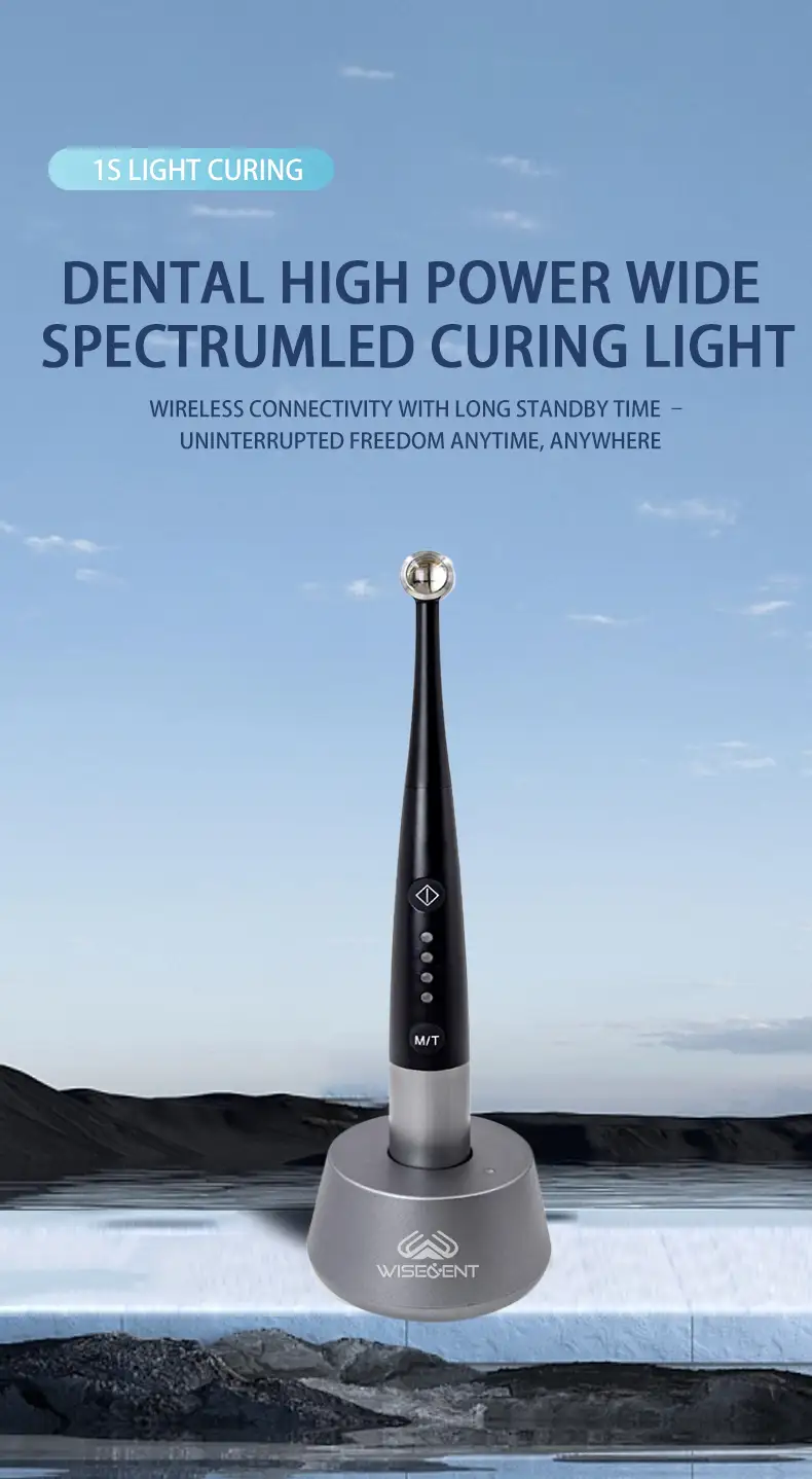 WISEDENT - High Intensity Wireless Dental Curing Light – Smart Precision 1 Second Curing &amp; Charging Base BR-613Pro 1